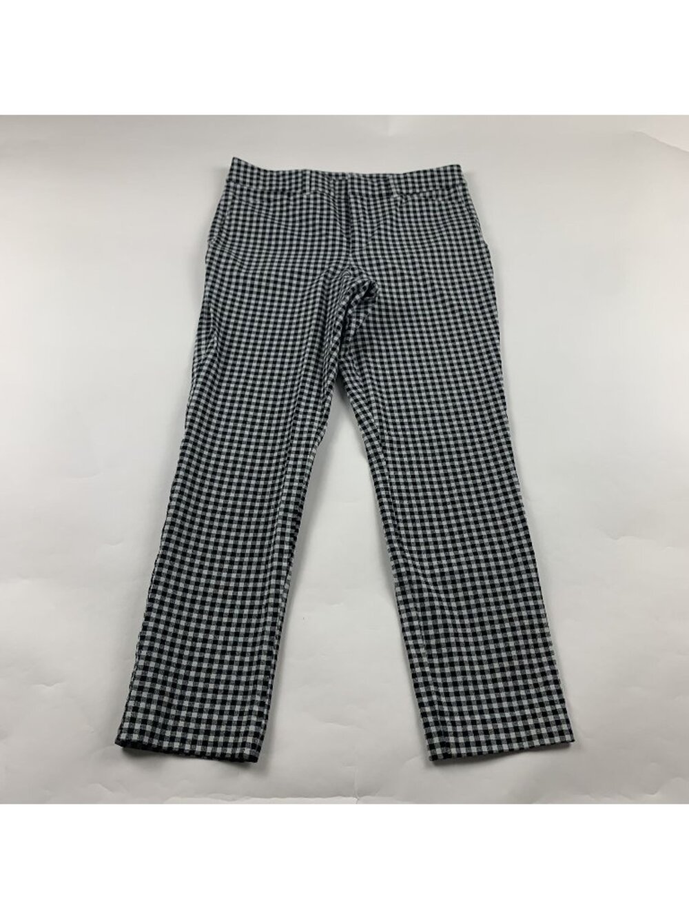 Old Navy Black Gingham Plaid Stretch Canvas High Rise Pixie Skinny Pant 8